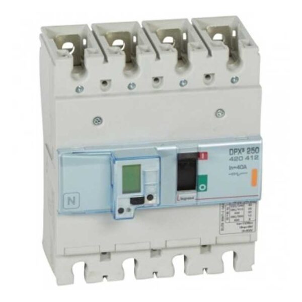 Legrand DPX3 250 MCCB 4 Poles Breaking Capacity Icu 25kA (400 V~) 40A with energy metering central unit 420412