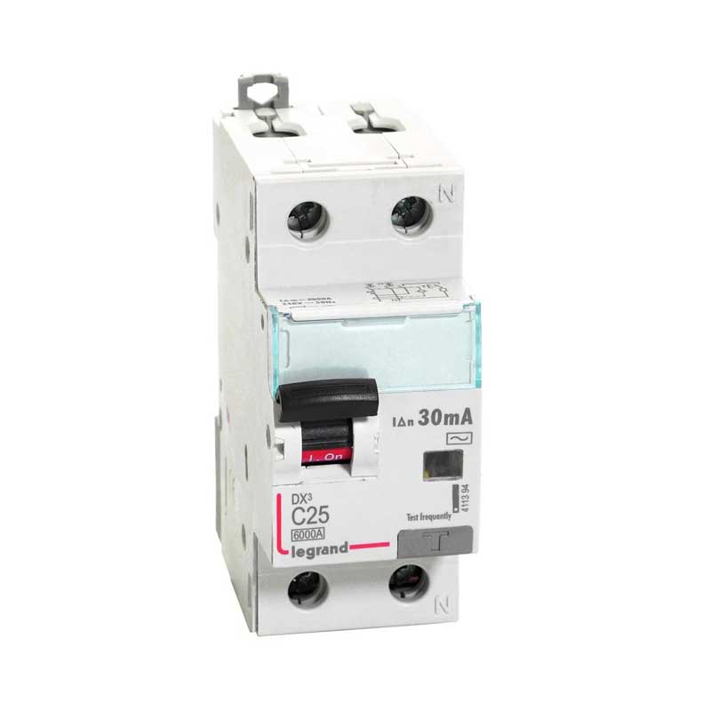 Legrand 411394 DX3 RCBO - 25A DP 30mA 6kA AC:240V AC TYPE